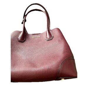 Vintage MICHAEL KORS Mercer Gallery Burgundy Oxyblood Leather Zip Tote Bag